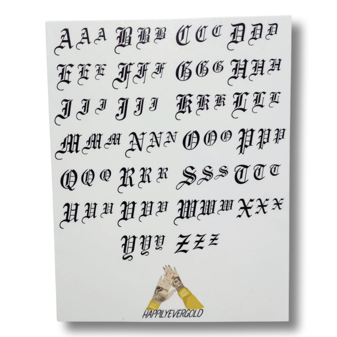 Gold AB Old English Letters Sticker – Veronique's Shop